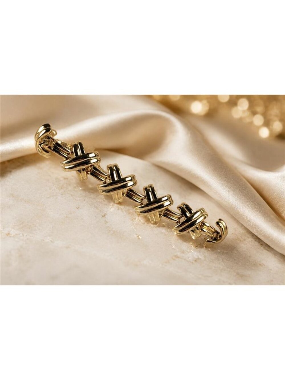 PCI Gold Tone X Link Bracelet 7.5 In Hook Clasp Statement Vintage